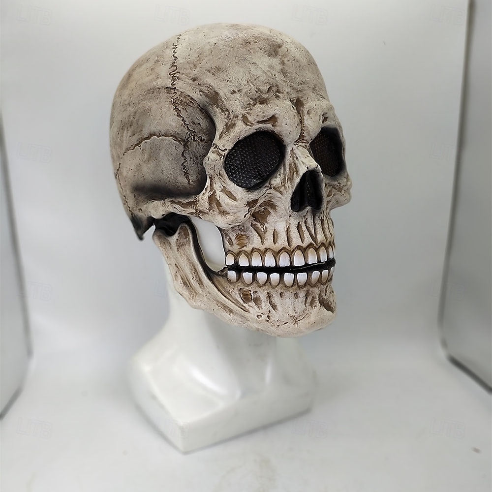 mască de craniu cu cap complet de Halloween, cască cu falcă mobilă, mască de halloween realistă înfricoșătoare pentru costume pentru adulți, jucărie cu mască de call of duty, decor schelet de Halloween 2025 - $25.99 –P1