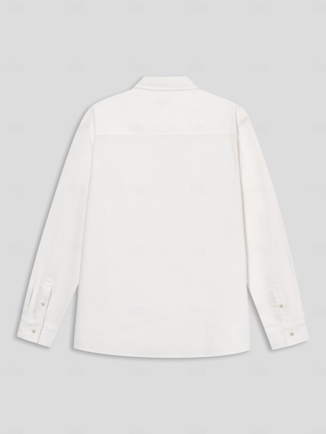 Homens Branco Manga Longa Gola Dobrada Verão Primavera & Outono Roupa de 2025 por $13.99 –P3