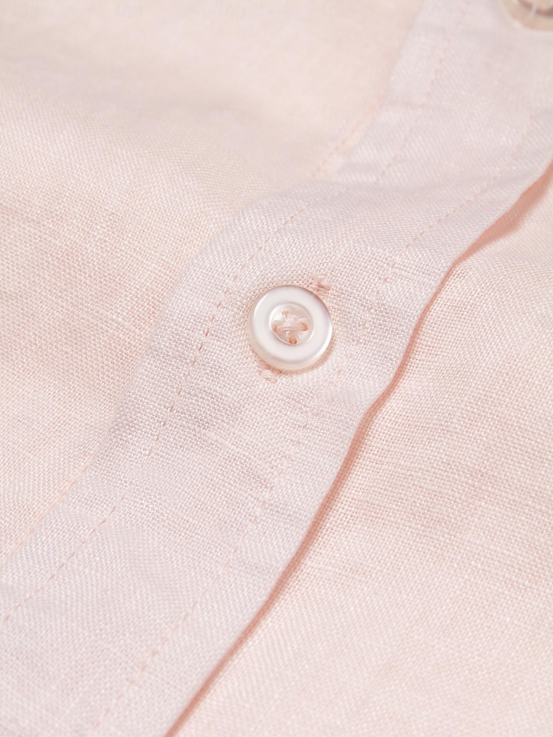 Miesten Paita Pellava paita Button Up paita Tavallinen ulko- Loma Valkoinen Punastuvan vaaleanpunainen Pitkähihainen Pystykaulus 봄 & Syksy Vaatetus Rypytetty 2025 - $5.59 –P7