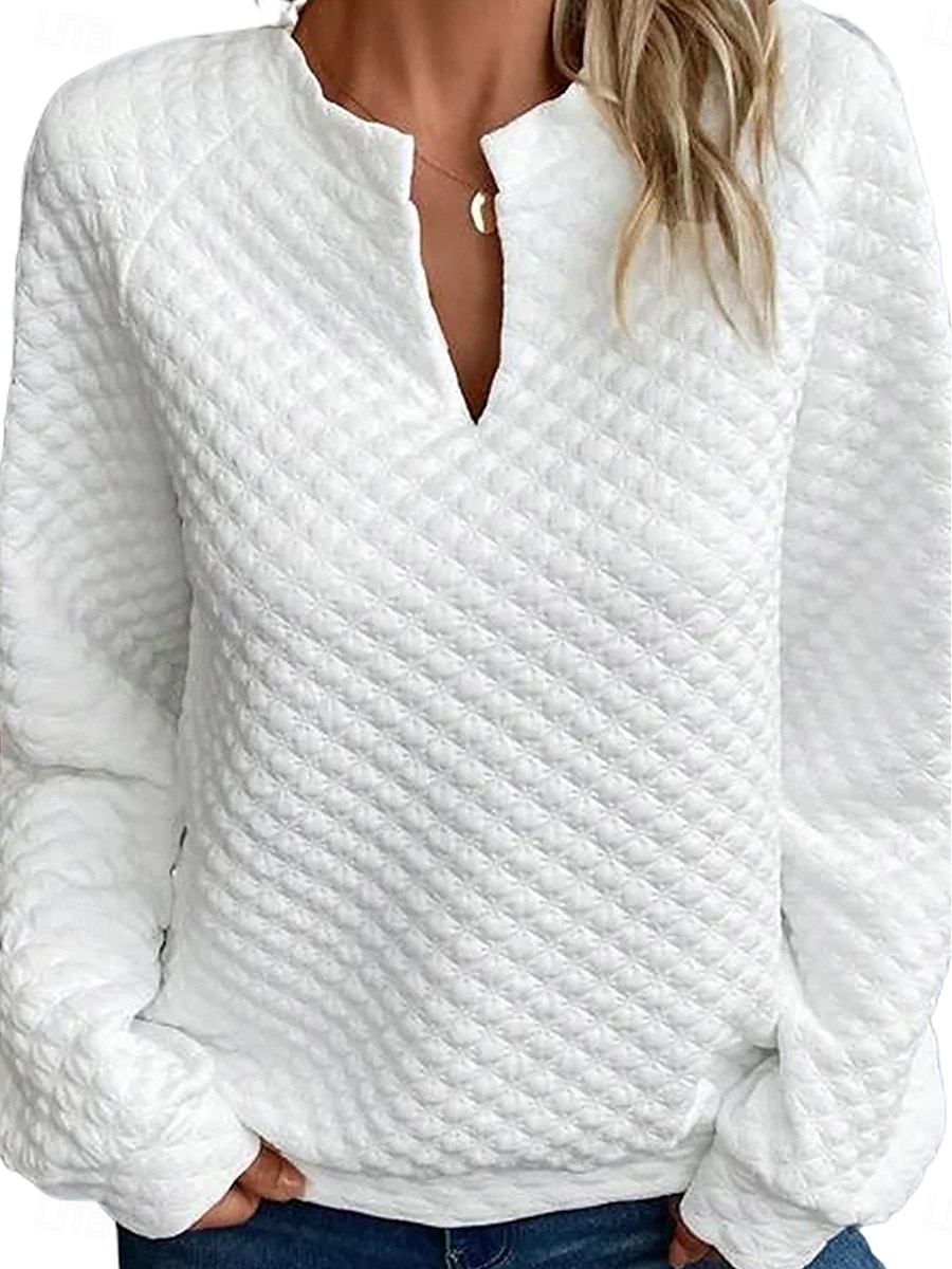 Damen Designer Sweatshirt Mode Uni Arbeit Rundhals Langarm Weiß Frühling Herbst 2025 - $35.99 –P3