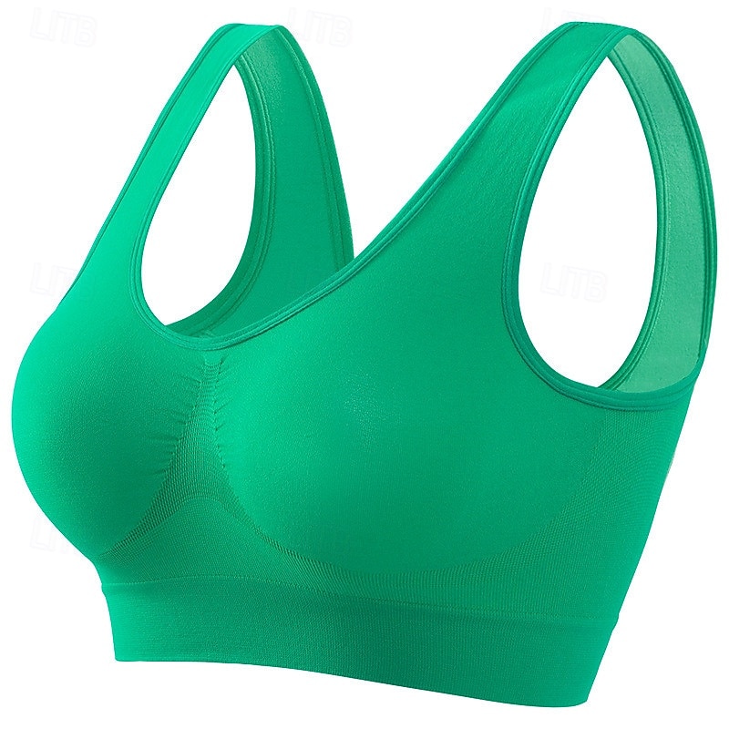Mulheres Sustentação Leve Sutiã Esportivo Sutiã de corrida Sem costas Good Top Acolchoado Ginástica Esportes Relaxantes Corrida Respirável Leve Macio Preto Branco Rosa claro Cor Sólida de 2025 por $13.49 –P8