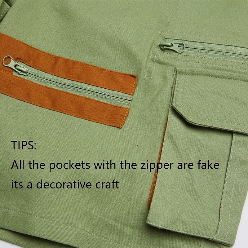 Men's Cargo Shorts Shorts Casual Shorts Zipper Pocket Multi Pocket Straight Leg Plain Comfort Knee Length Casual Daily Holiday Fashion Streetwear Black Green Micro-elastic 2025 - $29.99 –P9