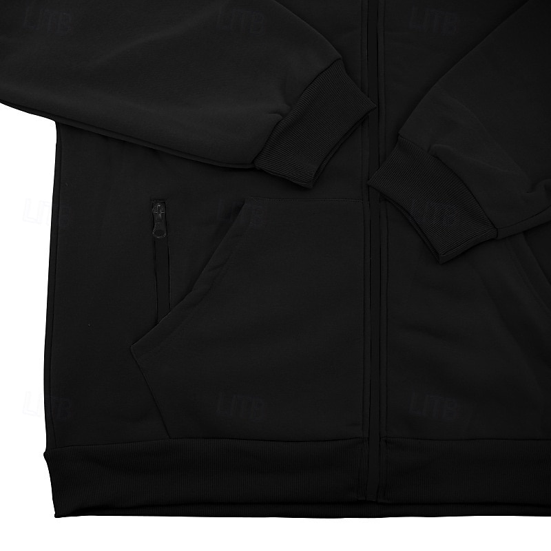 Per uomo Felpa con cappuccio a zip intera Felpa con cappuccio e zip Felpa con cappuccio in pile Nero Blu marino Cachi Grigio chiaro Con Cappuccio Semplice Con zip Tasca Sport & Outdoor Quotidiano del 2025 a $26.99 –P11