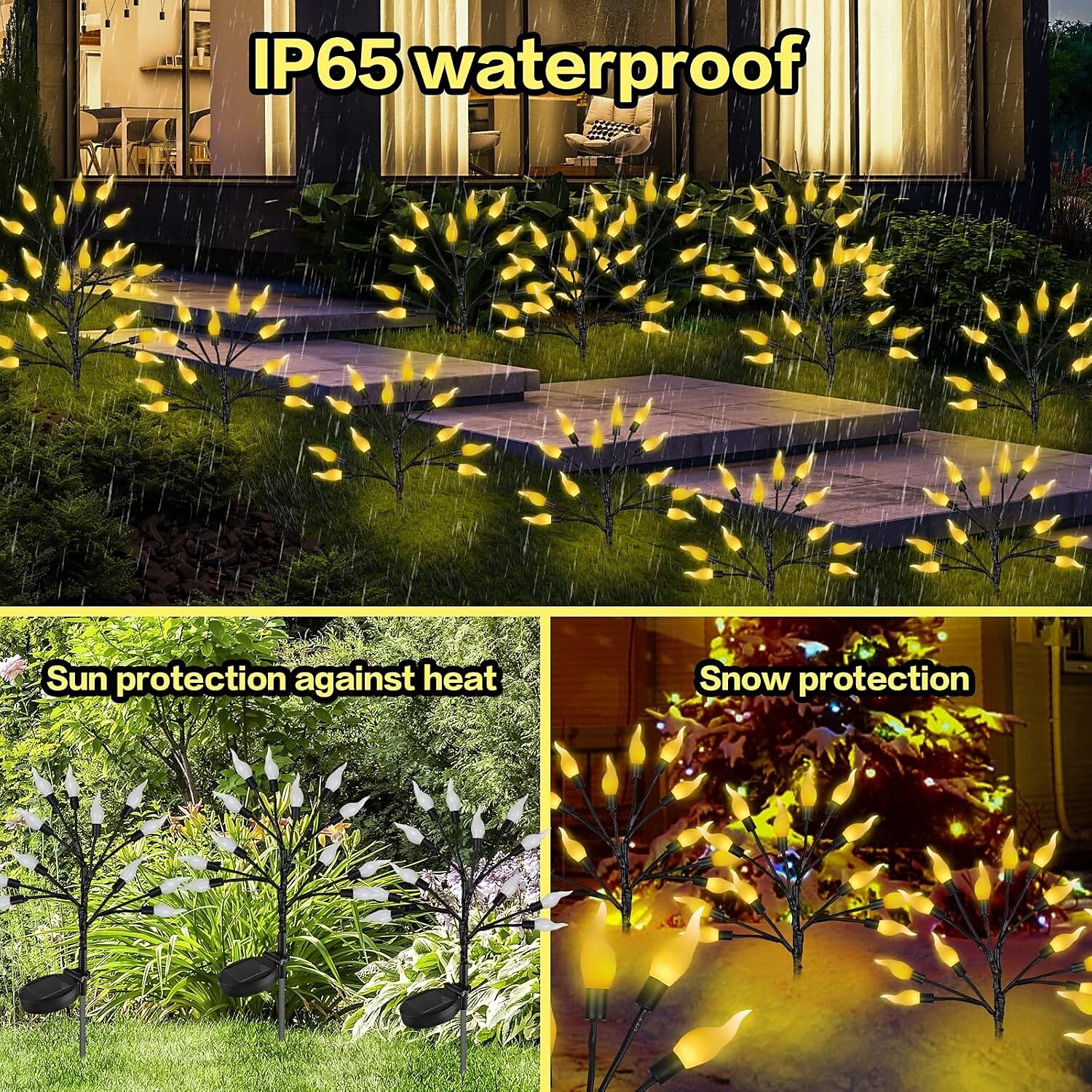 1/2PCS Solar Candles Pathway Lights Christmas Flame Lawn Lights Outdoor Waterproof Garden light 20/40LEDs Thanksgiving Xmas Wedding Party Halloween Yard Decoration 2025 - $32.99 –P6