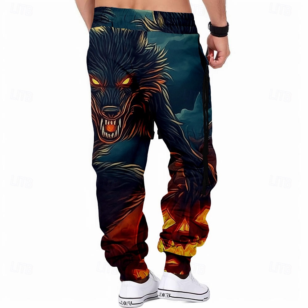 Loup Décontractées Homme Joggings Pantalon Jogger Pantalon Poche Taille médiale Taille élastique avec cordon de serrage Soirée Printemps Automne Hiver 3D effet Standard Micro-élastique de 2025 ? $29.99 –P2