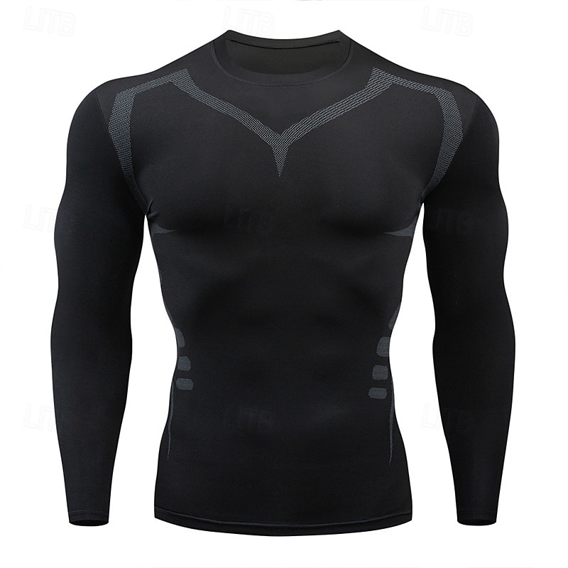 Homens Camisetas Compressão Camisa Atlético camisa de ginástica Camisa Fitness Patchwork Manga Longa Camiseta Casual Roupa Esportiva Outono Respirável Secagem Rápida Alta elasticidade Treino de de 2025 por $12.99 –P6