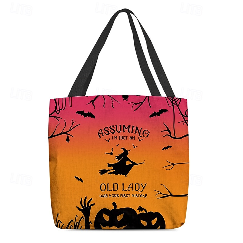 dámská kabelka s tématem halloween s designem čarodějnice a úplňku - ideální pro halloween a každodenní použití 2025 - $16.99 –P6
