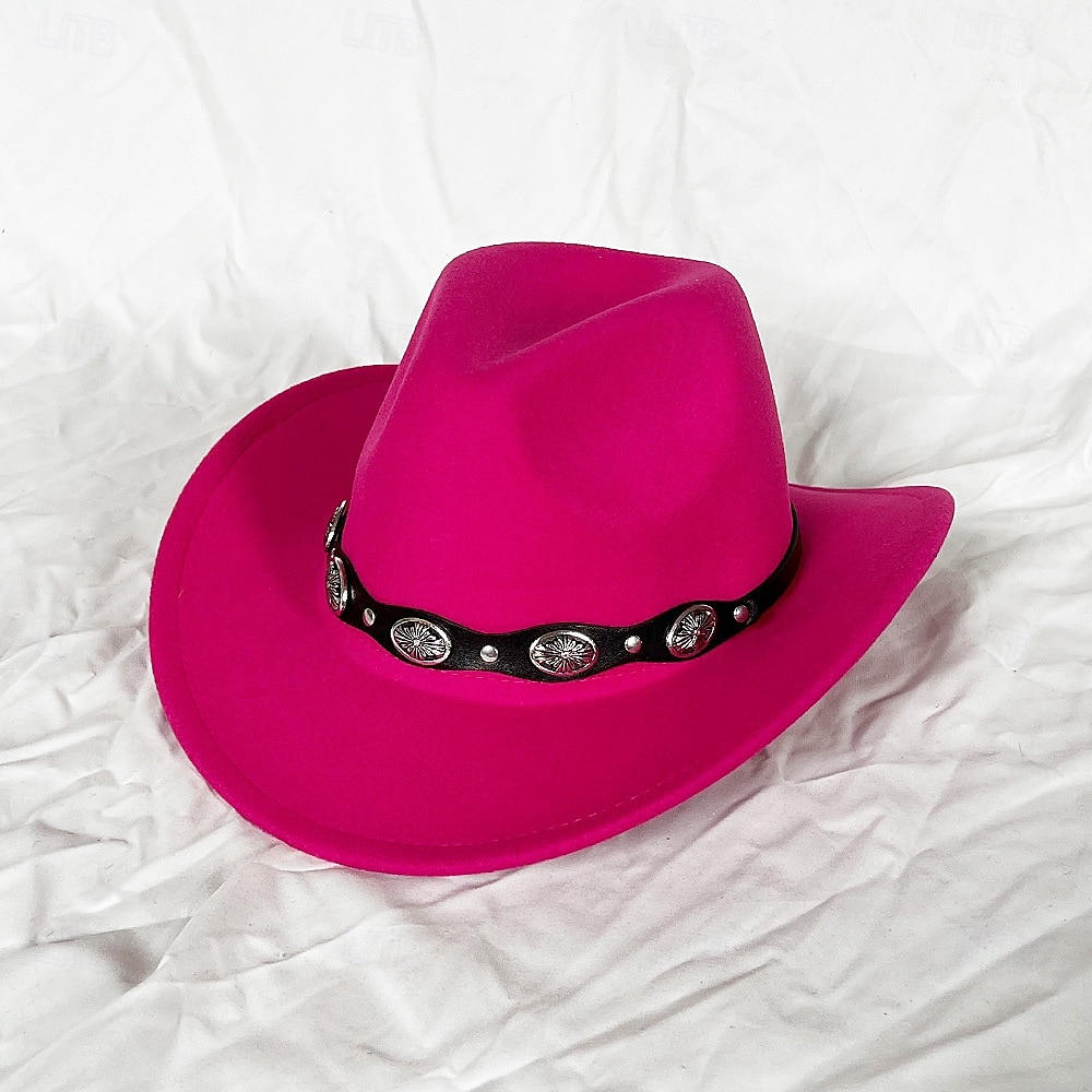 chapeau de cowboy western blanc pour femmes et hommes, chapeau de cowboy bouclé avec fedora en cuir, chapeau de cavalier toca toca de 2025 ? $18.49 –P13