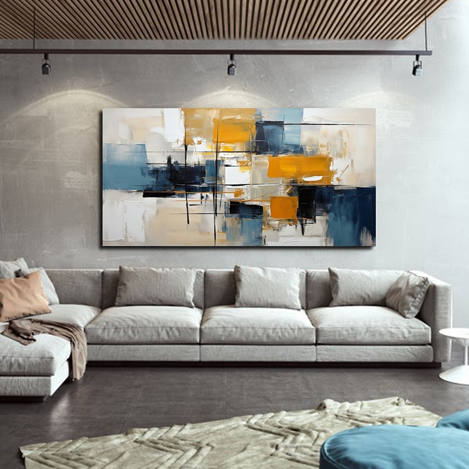 Ölgemälde handgefertigt handgemalt Wandkunst abstrakte Messer Malerei Landschaft grau Wohndekoration Dekor gerollt Leinwand kein Rahmen ungedehnt 2025 - $108.99 –P2