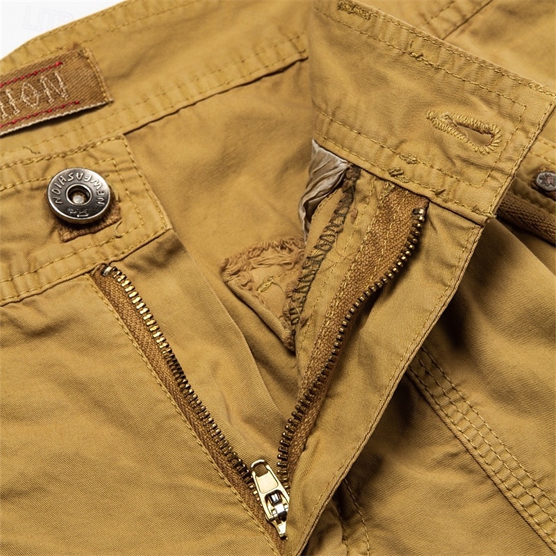 Men's Cargo Shorts Below Knee Length Shorts Capri Pants Hiking Shorts Multi Pocket Plain Calf-Length Daily Basic Big and Tall Wine Army Green 2025 - $37.99 –P5