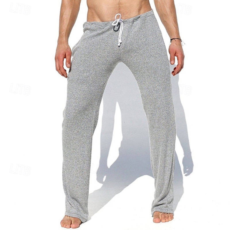 Men's Sweatpants Trousers Casual Pants Knit Pants Drawstring Elastic Waist Plain Comfort Soft Full Length Yoga Daily Gym Sports Athleisure Light Grey Dark Gray Micro-elastic 2025 - $28.99 –P4