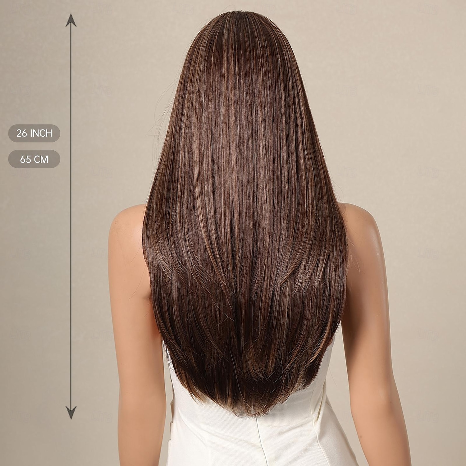 Synthetische pruiken Recht Kinky Recht Middelste stuk Pruik 66.0 cm Donker Bruin Synthetisch haar Dames Middenscheiding Stoer Aanbiddelijk Donkerbruin 2025 - $24.99 –P6