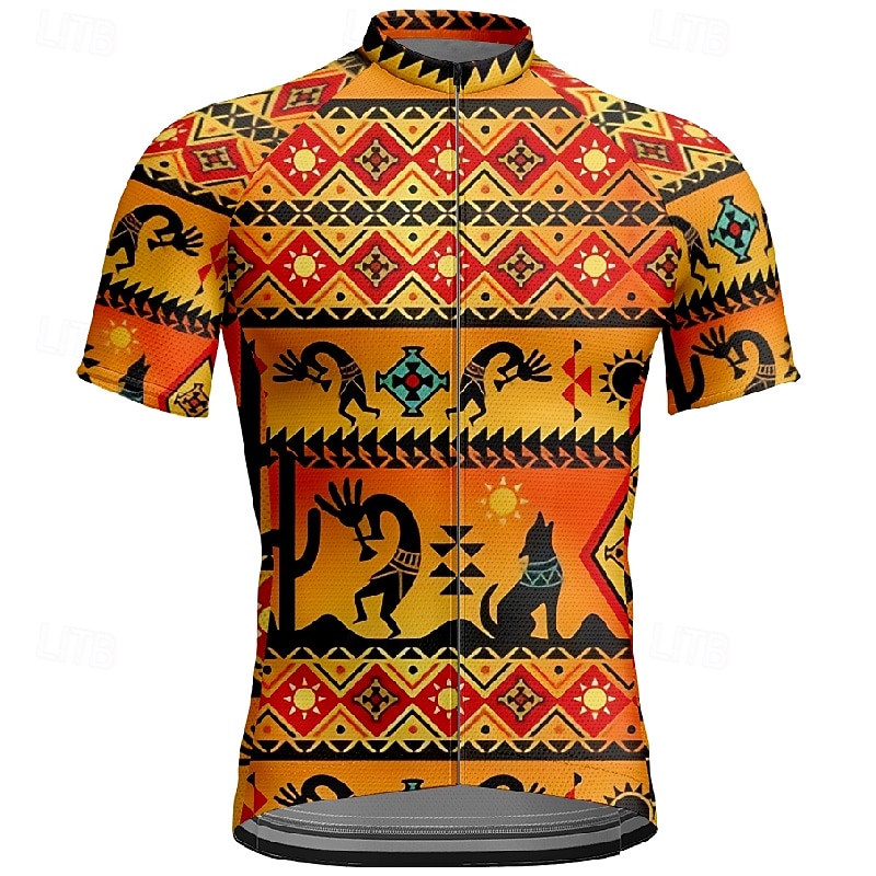 Men's Cycling Jersey Vintage Short Sleeve Bike Tee Tshirt Jersey with 3 Rear Pockets Mountain Bike MTB Quick Dry Anatomic Design Wicking Breathable Sports Yellow Clothing Apparel 2026 - $30.99 –P1