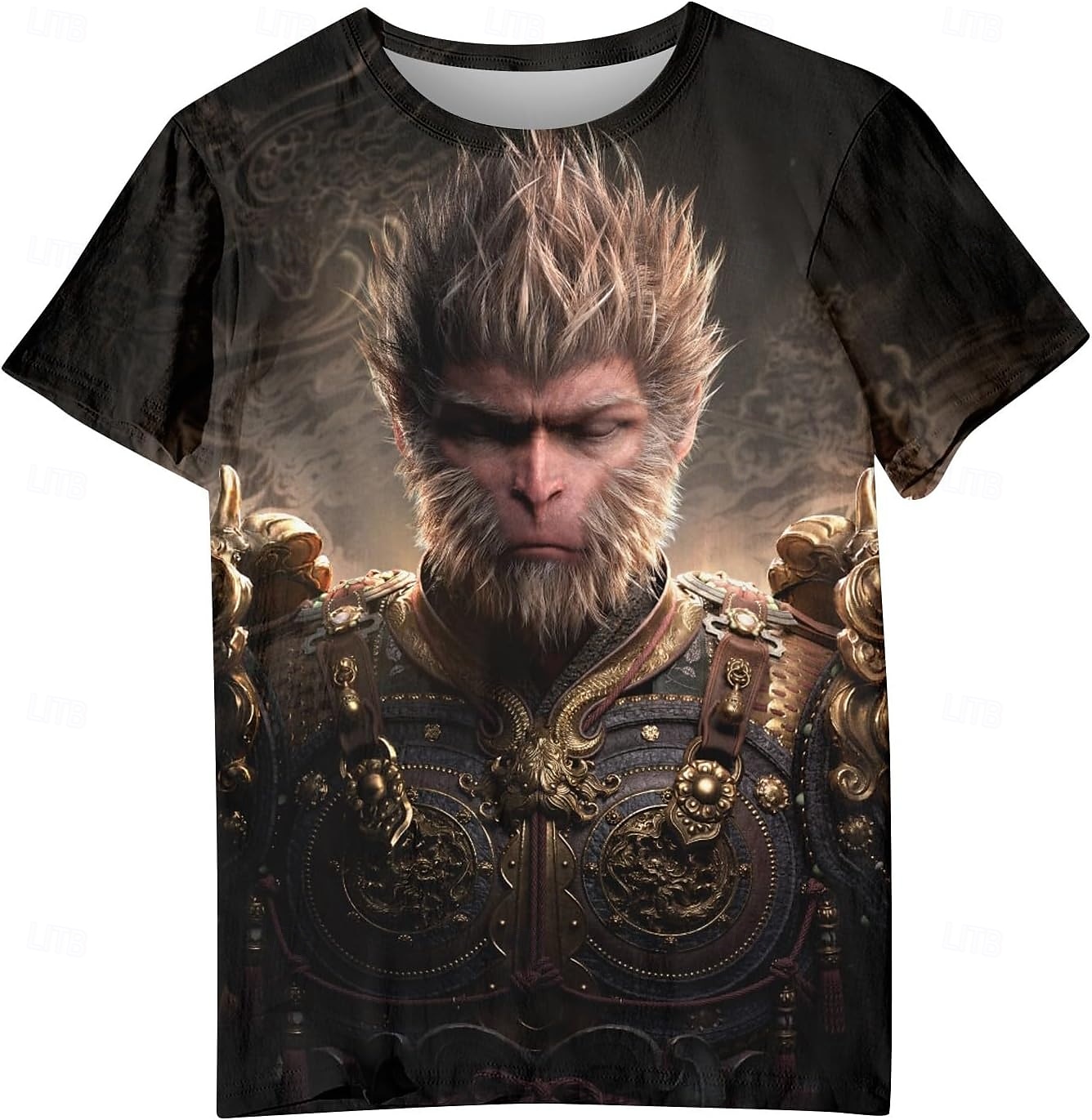 Czarny Mit: Wukong Król Małp Koszulkowy Anime 3D Graficzny Na Dla par Męskie Damskie Dla dorosłych Bal maskowy Druk 3D Codzienne 2025 - $17.99 –P1