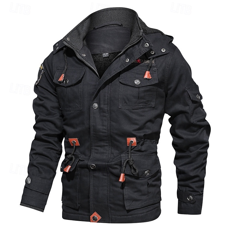 Hombre Chaqueta Softshell Chaqueta para senderismo Invierno Al aire libre Forro Polar Templado Chaqueta cortavientos Viaje Negro Verde Ejército Caqui 2025 - $59.99 –P6