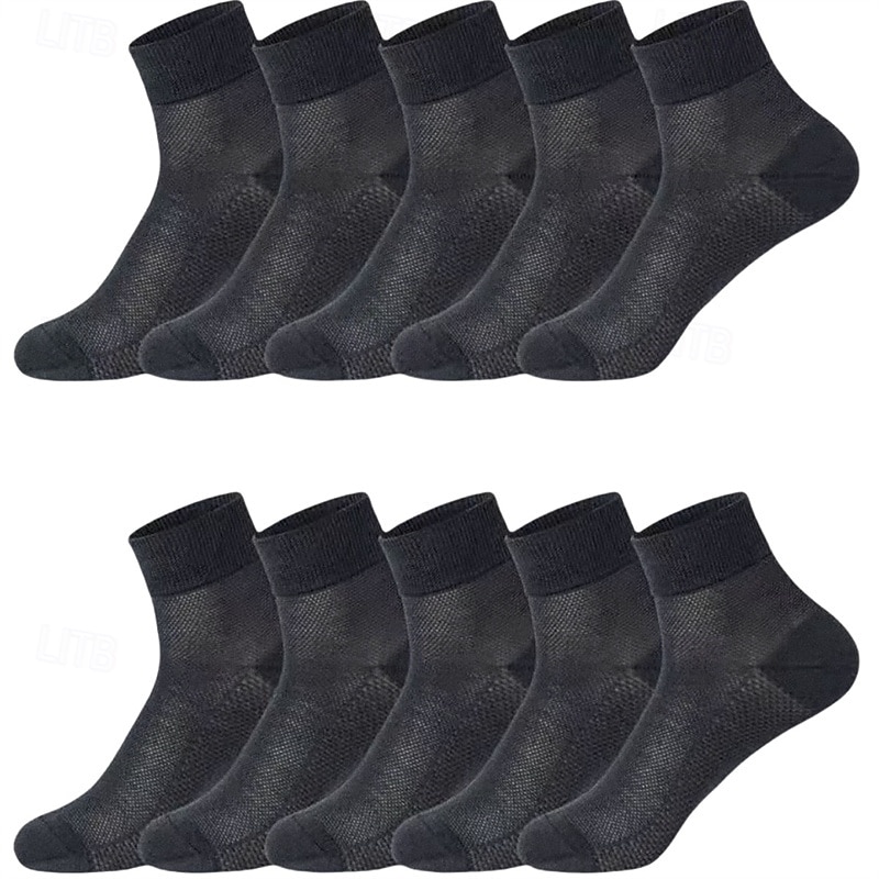 Herr 5 par Multipack Socka Löparstrumpor Vardagliga strumpor Svart Vit Färg Slät Sport & Utomhus Dagligen Semester Grundläggande Medium Vår Höst Mode Ledigt 2025 - $3.99 –P9