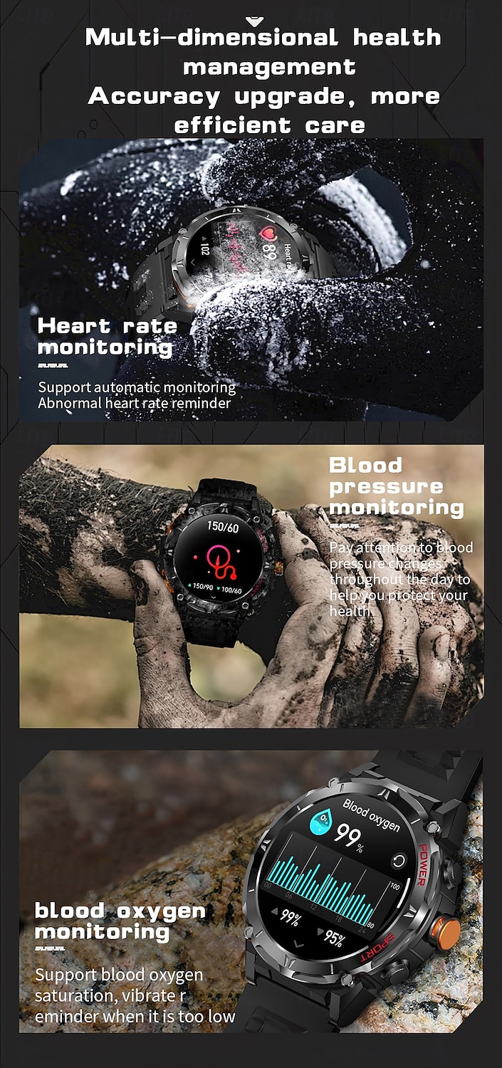 iMosi Y8 Slimme horloge 1.43 inch(es) Smart horloge Bluetooth Stappenteller Gespreksherinnering Activiteitentracker Compatibel met: Android iOS Heren GPS Lange stand-by Handsfree bellen IP 67 52 mm 2025 - $76.19 –P10