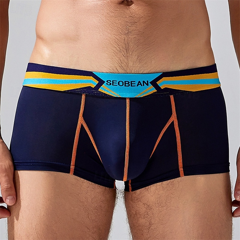 Herren 1 pc Unterwäsche Boxer Boxer-Shorts Nylon Atmungsaktiv Weich Komfortabel Farbblock Buchstabe Mittlere Hüfthöhe Schwarz Weiß 2025 - $10.49 –P17