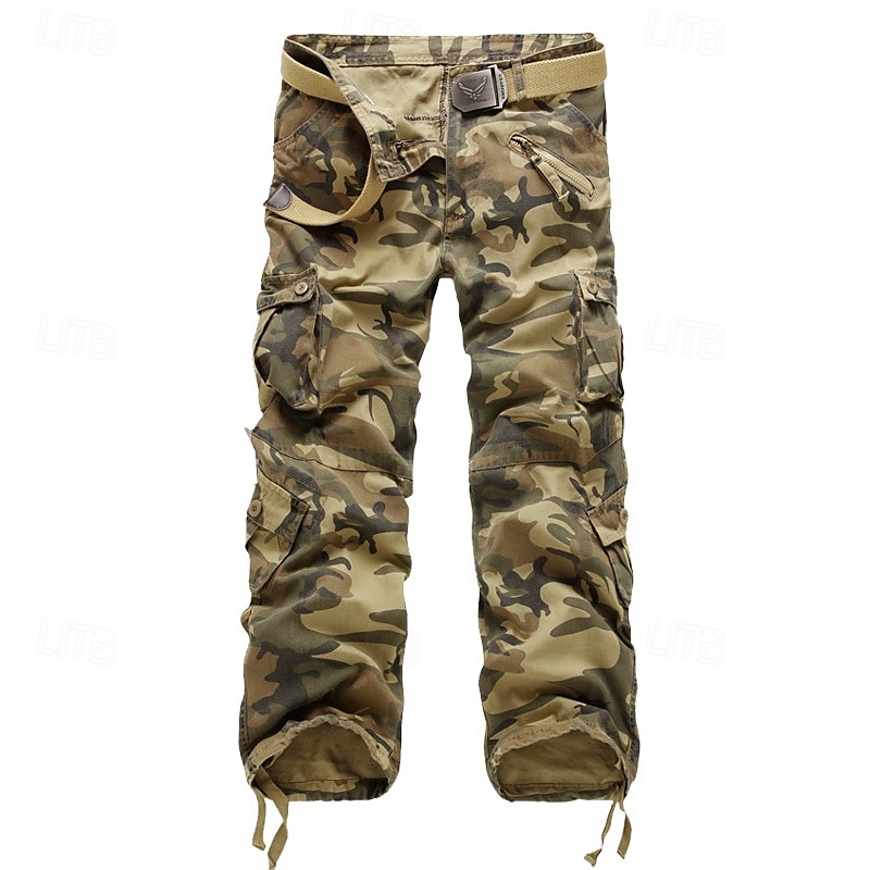 Men's Cargo Pants Trousers Tactical Pants Buttons Multi Pocket Camo Plain Wearable Daily Outdoor Camping & Hiking Fashion Classic Camouflage Khaki 2026 - $38.99 –P5
