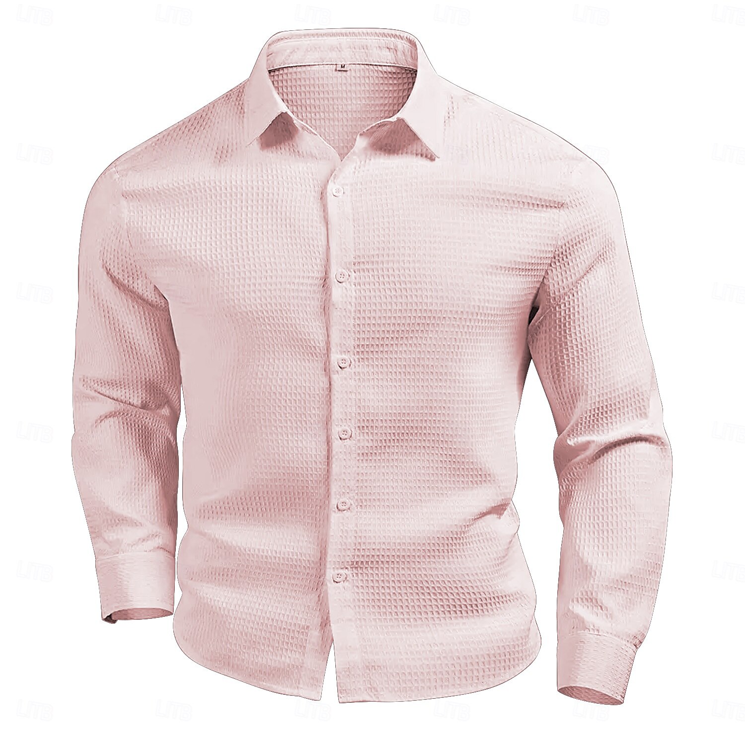 Herren Waffelhemd Sommerhemd Freizeithemd Waffelstrickhemd Weiß Hellgrün Rosa Dunkelgray Aprikose Langarm Mode Einfarbig Umlegekragen Urlaub Ferien Bekleidung Baumwolle Mode Arbeit Lässig Bequem 2025 - $25.99 –P3
