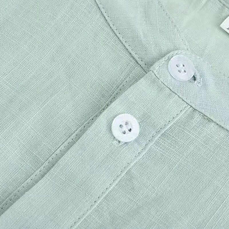 Per uomo Camicia Camicia popover Camicia Estiva Camicia casual Camicia da Spiaggia Nero Bianco Verde chiaro Azzurro Manica Lunga Semplice Colletto alla coreana Vacanza Camicia hawaiana Bottonato del 2025 a $16.99 –P11