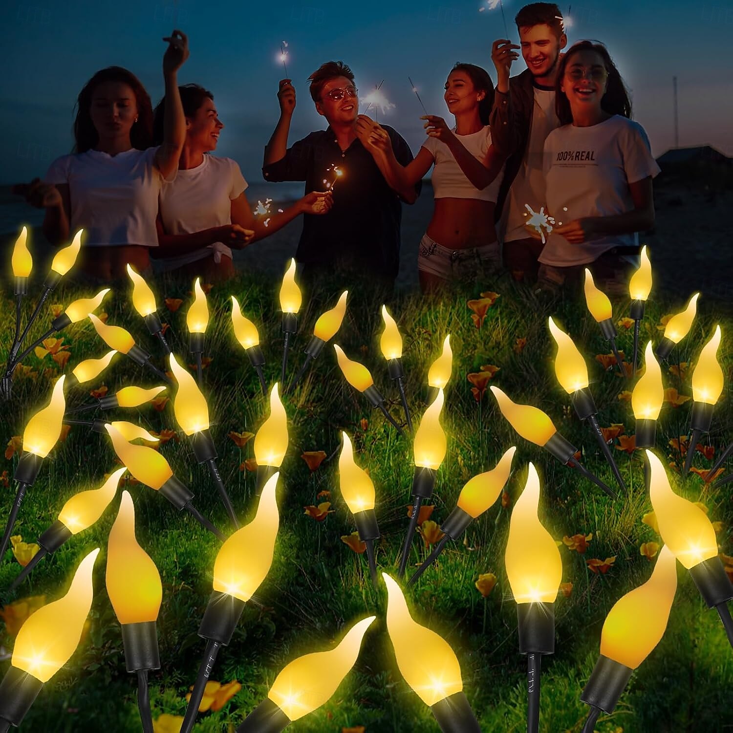 1/2PCS Solar Candles Pathway Lights Christmas Flame Lawn Lights Outdoor Waterproof Garden light 20/40LEDs Thanksgiving Xmas Wedding Party Halloween Yard Decoration 2025 - $32.99 –P2