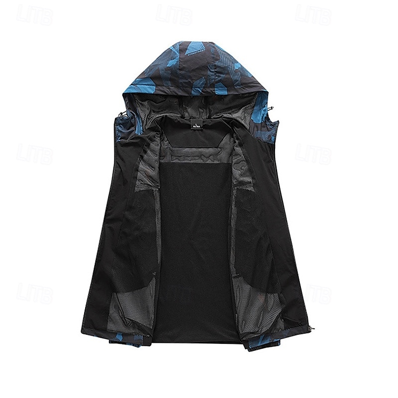 Homens Jaqueta Softshell Jaqueta de Trilha Ao ar livre Côr Camuflagem Proteção Solar A Prova de Vento Secagem Rápida Jaqueta Moletom Zip Completo Viajar Preto Azul Cinzento de 2025 por $42.99 –P4