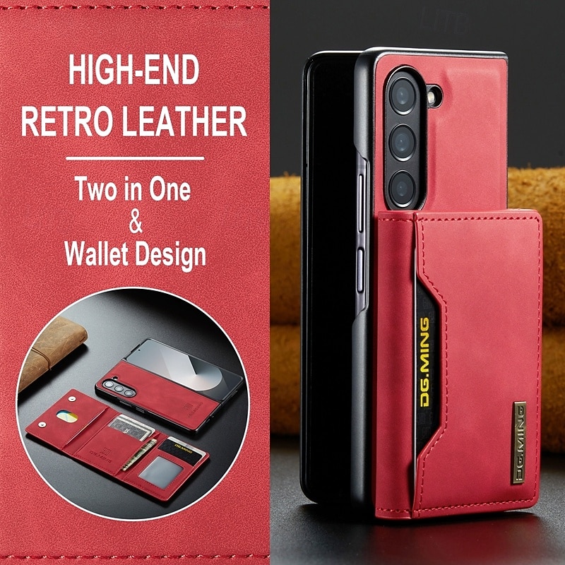 Phone Case For Samsung Galaxy Z Fold 7 Z Fold 6 Z Fold 5 Z Fold 4 Z Fold 3 Back Cover with Stand Holder Detachable Magnetic Retro TPU PC PU Leather 2026 - $21.99 –P5