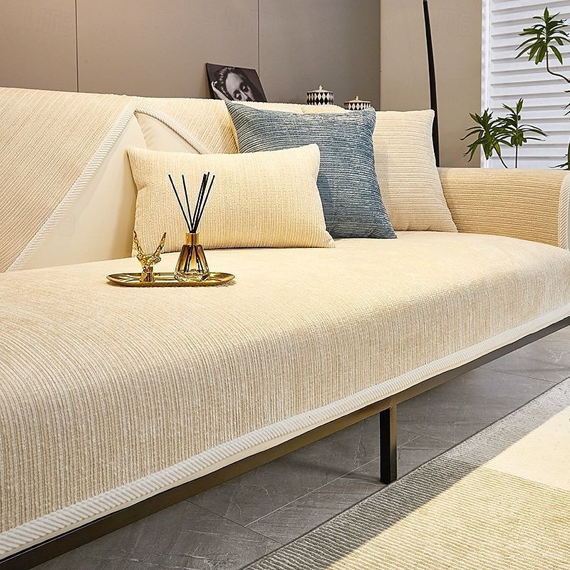 set di cuscini per divano in ciniglia moderno design semplice ed elegante in grigio quattro stagioni universale lussuoso copridivano antiscivolo perfetto per un look elegante e sofisticato del 2025 a $19.49 –P9