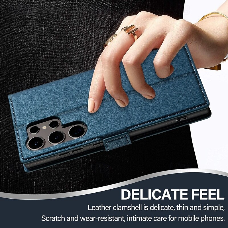 Phone Case For Samsung Galaxy S24 S23 S22 S21 Ultra Plus A55 A35 A25 A15 5G A54 A34 A14 A53 A52 S20 FE S25 Ultra Back Cover Wallet Case with Stand Holder Magnetic Card Slot Retro TPU PU Leather 2025 - $18.99 –P15