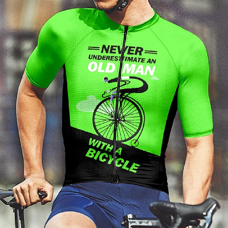 Men's Cycling Jersey Letter & Number Short Sleeve Bike Tee Tshirt Jersey with 3 Rear Pockets Mountain Bike MTB Quick Dry Anatomic Design Wicking Breathable Sports Pink Red Green Clothing Apparel 2026 - $30.99 –P7