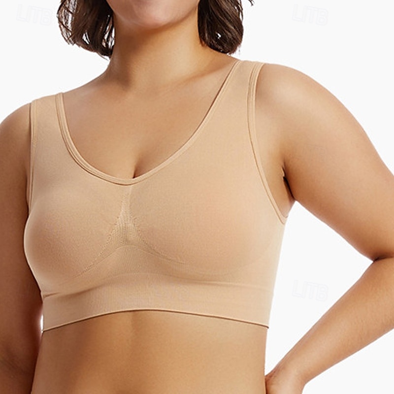 Mulheres Sustentação Leve Sutiã Esportivo Sutiã de corrida Sem costas Good Top Acolchoado Ginástica Esportes Relaxantes Corrida Respirável Leve Macio Preto Branco Rosa claro Cor Sólida de 2025 por $13.49 –P13