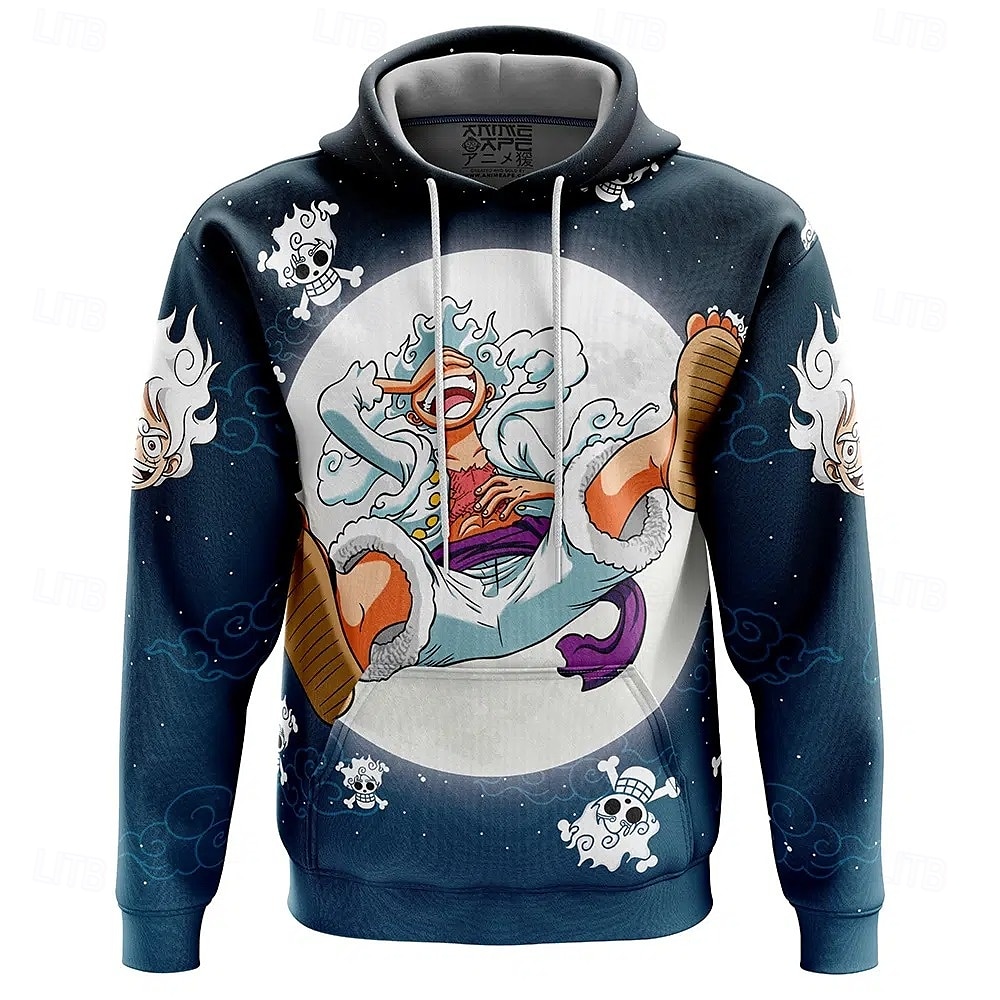 One Piece Monkey D.Rufy Ingranaggio di Rufy 5 Felpa con cappuccio Pullover Manga 3D Tasca frontale Grafica Per Da coppia Per uomo Per donna Per adulto Halloween Carnevale Mascherata Stampa 3D Feste del 2025 a $29.99 –P6