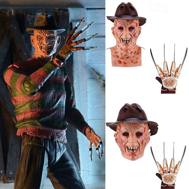 Mindszentek napja Freddy Krueger Maszk Halloween-kellékek Felnőttek Férfi Borzalom Ijesztő jelmez Mindszentek napja Farsang Könnyű farsangi jelmez 2025 - $23.99 –P1