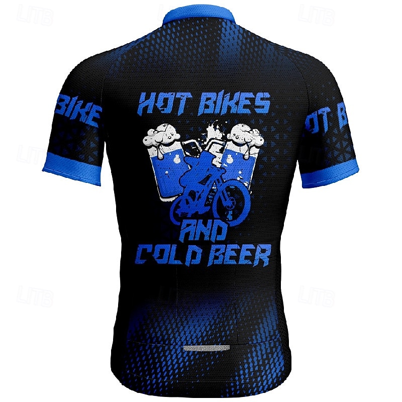 Men's Cycling Jersey Letter & Number Beer Short Sleeve Bike Tee Tshirt Jersey with 3 Rear Pockets Mountain Bike MTB Quick Dry Anatomic Design Wicking Breathable Sports Yellow Red Blue Clothing Apparel 2026 - $30.99 –P18