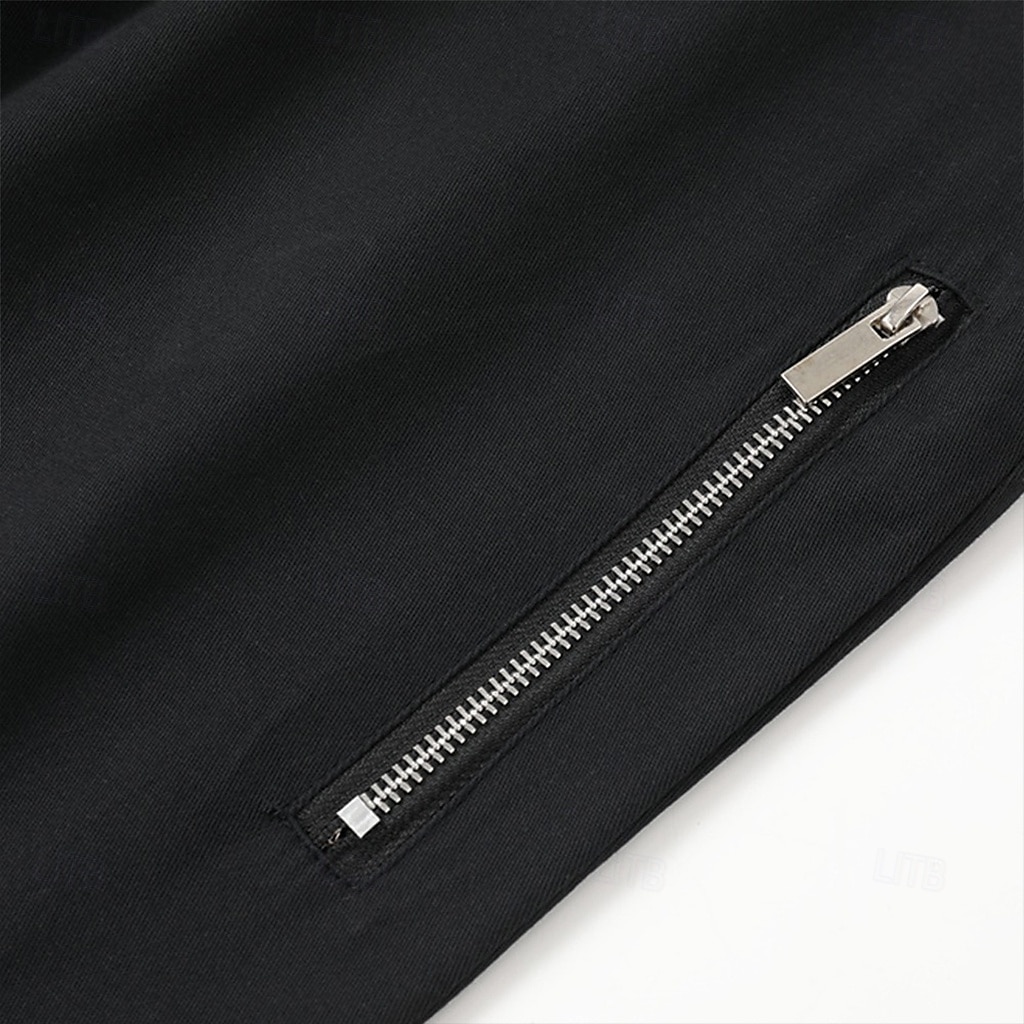 Men's Trousers Chinos Summer Pants Casual Pants Zipper Plain Comfort Breathable Full Length Casual Daily Holiday Fashion Basic Black Khaki Micro-elastic 2025 - $25.99 –P10
