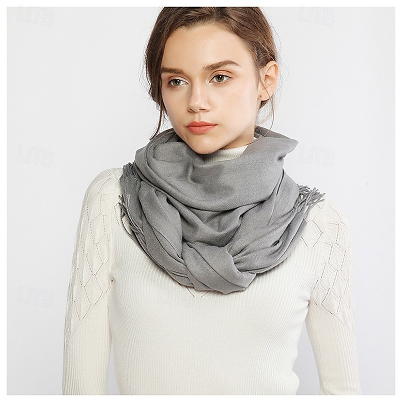 kvinners skjerf pashmina sjal og omslag til kveldskjole brudepike bryllup brude vinter varme lange store skjerf 2025 - $24.99 –P7