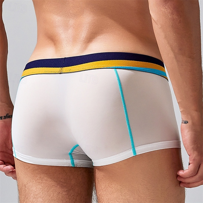 Herren 1 pc Unterwäsche Boxer Boxer-Shorts Nylon Atmungsaktiv Weich Komfortabel Farbblock Buchstabe Mittlere Hüfthöhe Schwarz Weiß 2025 - $10.49 –P9