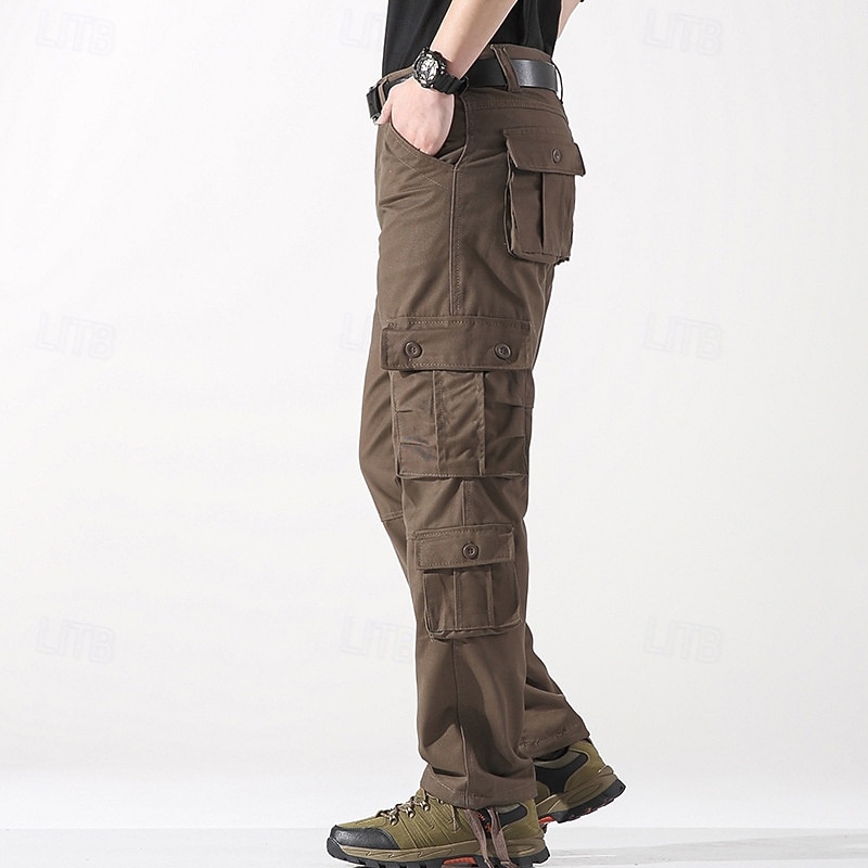 Herren Cargohose Cargohosen Taktische Hose Hose Hosen Knopf Multi Pocket Glatt tragbar Outdoor Täglich Campen und Wandern Modisch Klassisch Cachi scuro Gras-Grün 2026 - $33.99 –P3