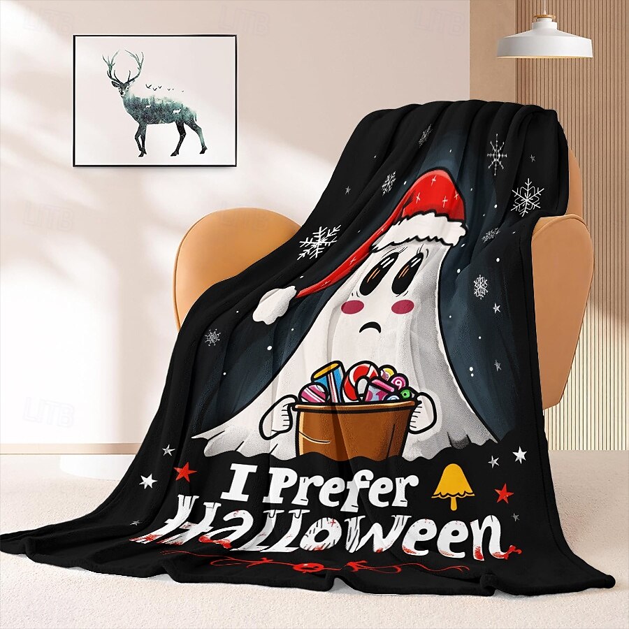2025年 陽気なサンタ帽子の模様のハロウィーン用スローブランケット  コレクション – $35.99 –P6