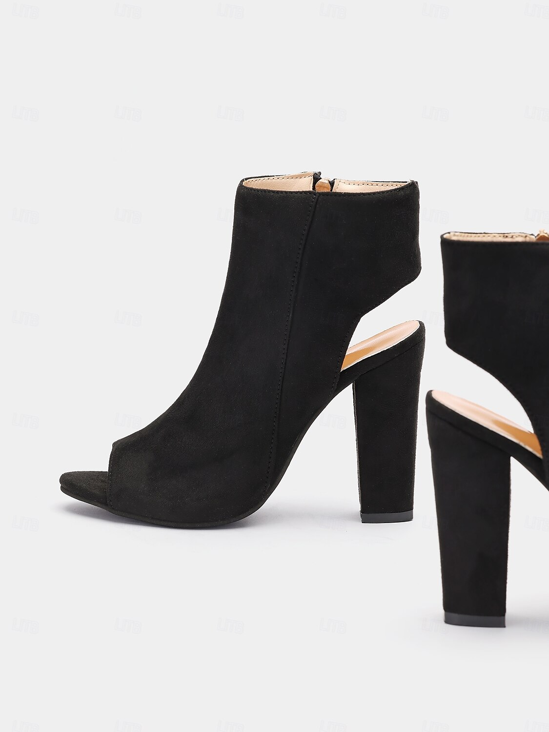 Dámské Boty Denní Kotníkové boty Booties Blokovat patu Palec do špičky Módní Semiš Zip Černá 2025 - $34.99 –P3