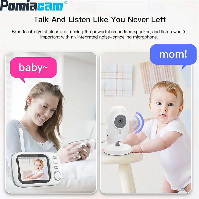 Baby Monitors 3.5HD Digital Device Child Safety Surveillance Camera Video Night Vision Music Detection Monitors 2025 - $79.99 –P5
