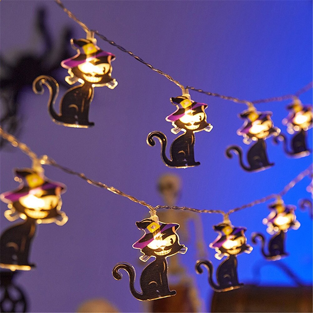 1,5m 10led halloween lanterne string spøkelse festival scene atmosfære dekorasjon lanterne string edderkoppnett flaggermus gresskar død gud festival dekorative lanterner 1stk 2025 - $11.49 –P10