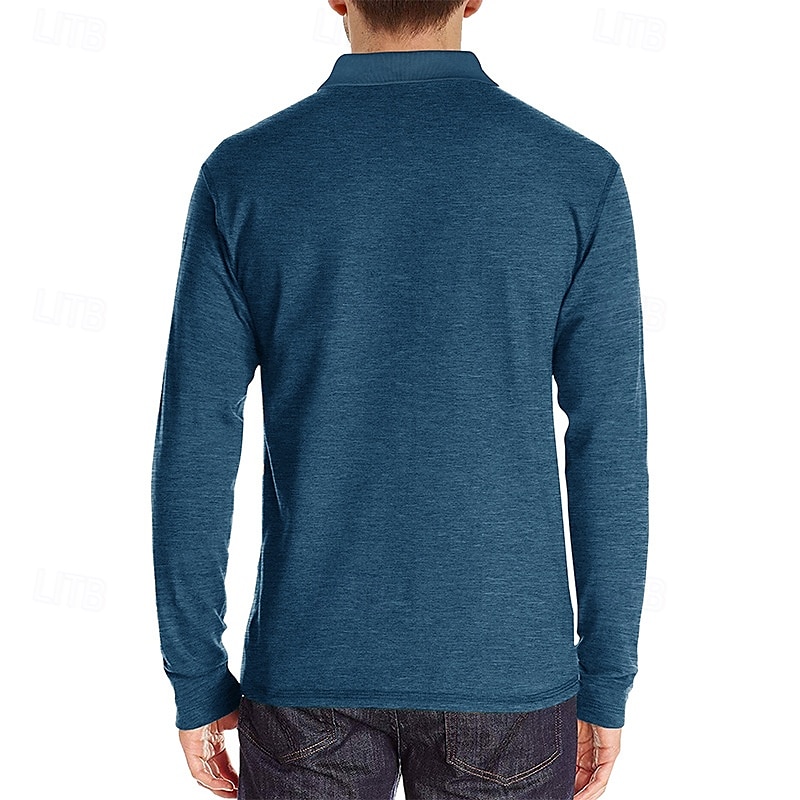 Herr Golftröja golfpolo Arbete Ledigt Kavajslag Långärmad Grundläggande Modern Ensfärgat Knapp Ficka Vår & Höst Normal Vin Aprikos Svart Vit Mörkröd Gul Golftröja 2025 - $21.99 –P18