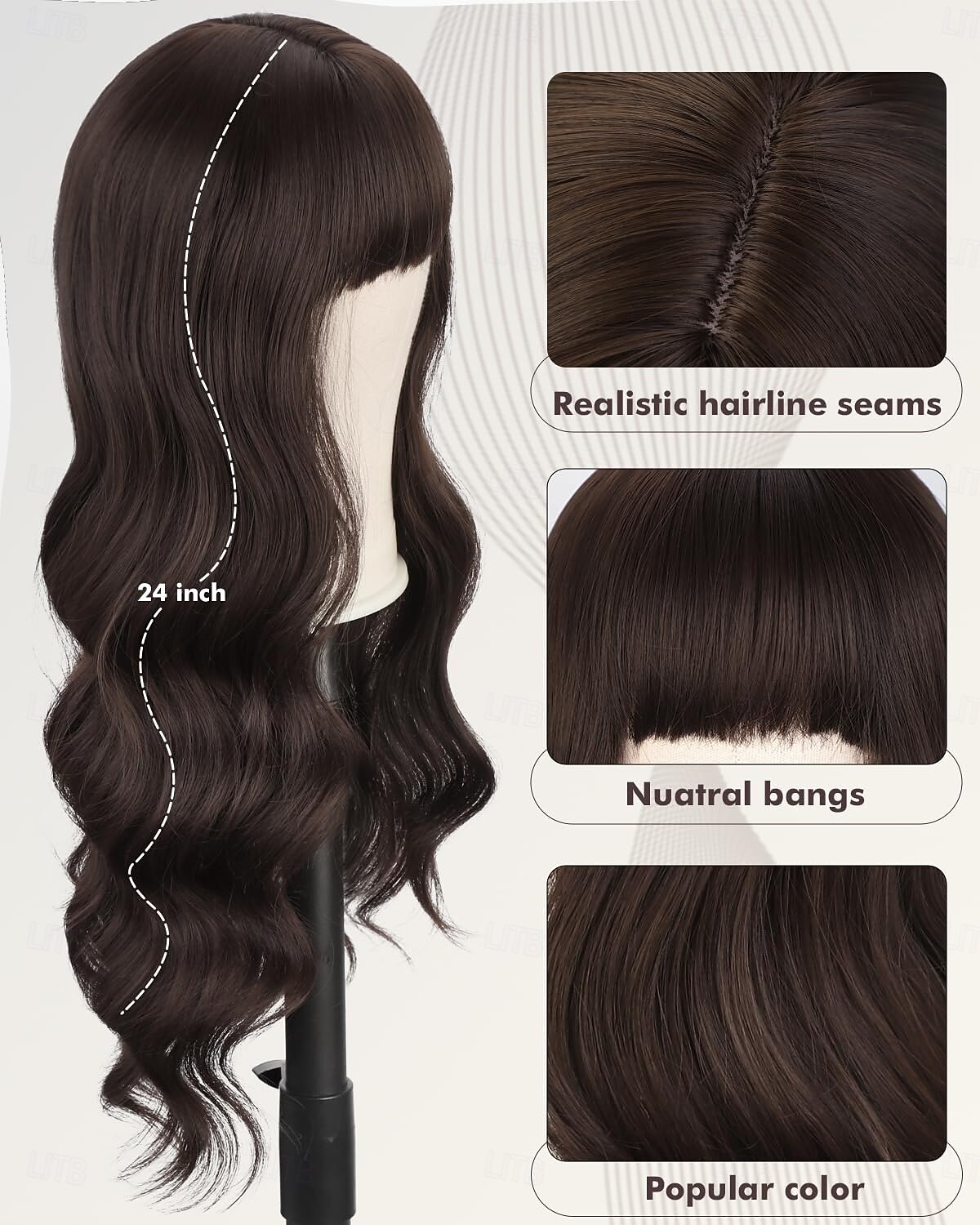 Wig with Bangs Long Wavy Wigs for Women Synthetic Wigs Heat Resistant Wigs for Party Daily Use 2026 - $19.99 –P7