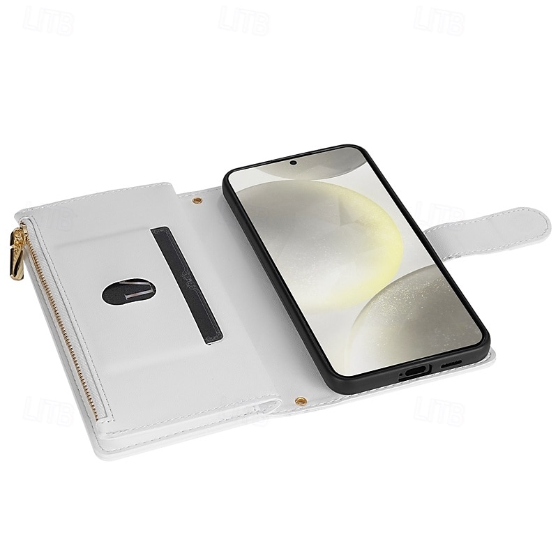 Phone Case For Samsung Galaxy S25 S24 S23 S23 FE S22 S21 Ultra Plus A55 5G A35 5G A25 A15 Wallet Case Magnetic Zipper with Lanyard Retro Geometric Pattern TPU PU Leather 2025 - $21.99 –P15