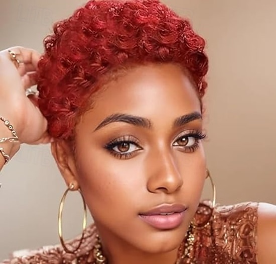 Perruque Synthétique Bouclé Avec frange Perruque Blond Bordeaux Court Auburn Rouge Bordeaux Grise Vert Blond Cheveux synthétiques Femmes Cosplay Doux Fête Blond Vert Bordeaux de 2025 ? $20.99 –P4