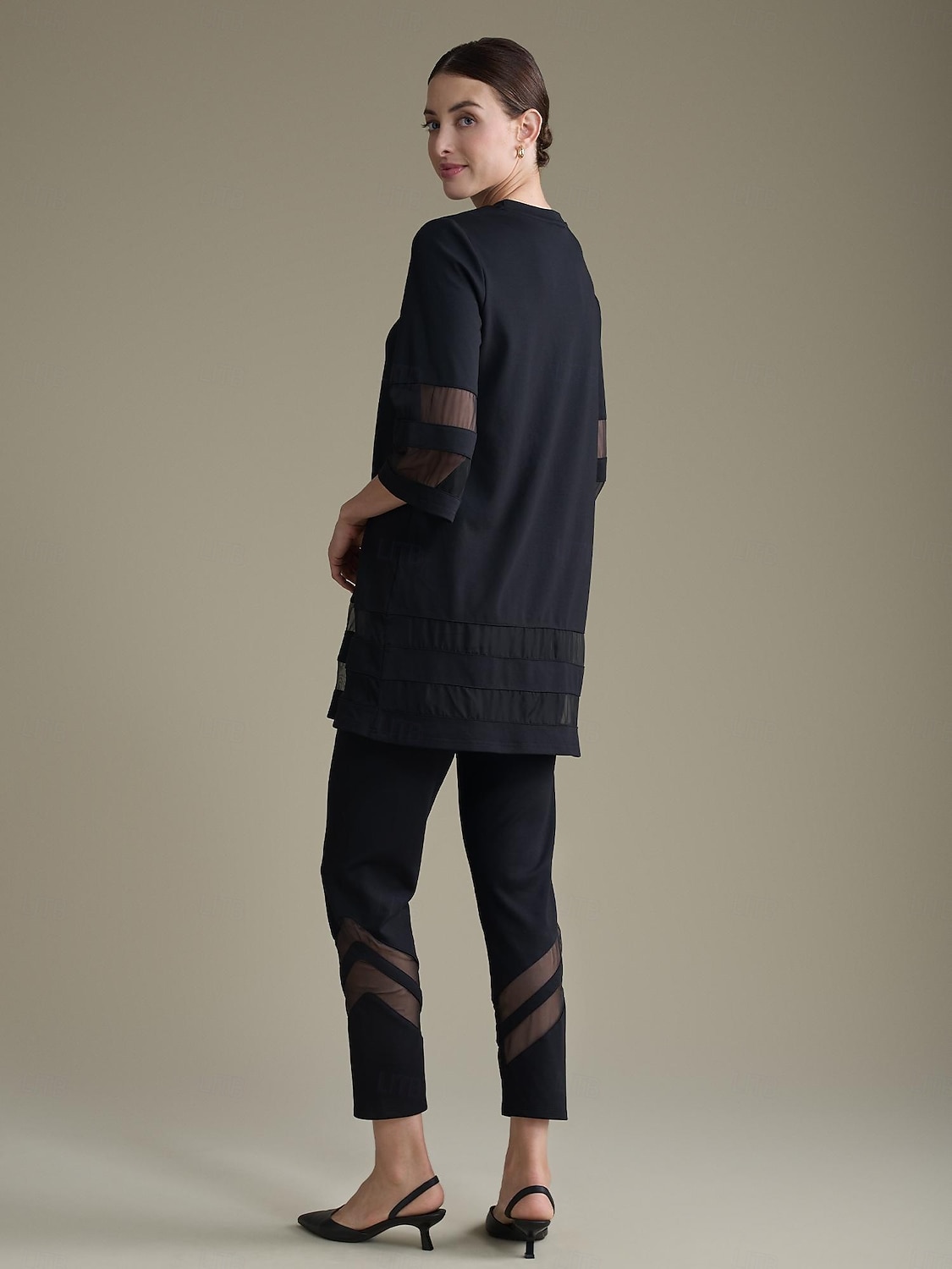 camiseta modal transparente solta manga 3/4 de 2026 por $79.99 –P5