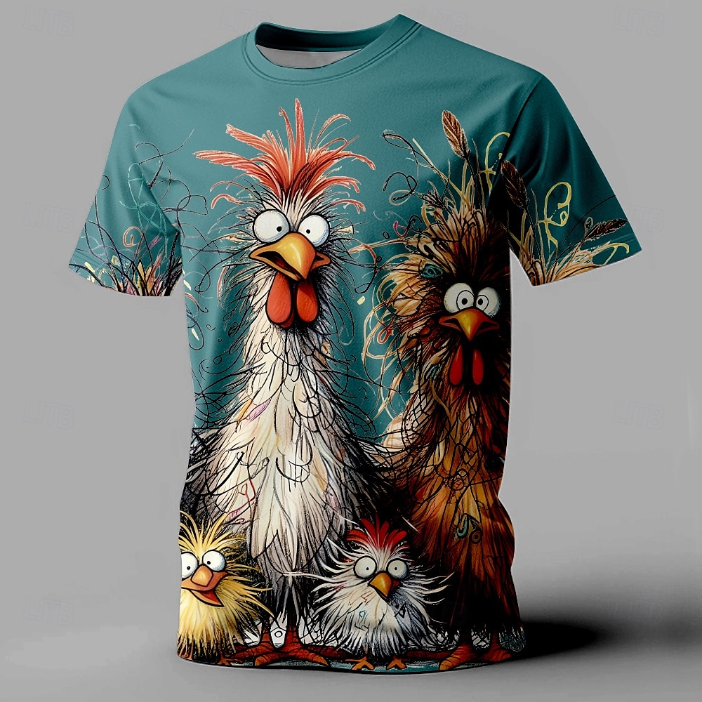 Men's Rooster Funny T shirt Short Sleeve T shirt 3D Print Crew Neck Shirt Retro Vintage Casual Street Style Sports Outdoor Holiday Going out Black White Yellow Spring & Summer Clothing Apparel S M L 2025 - $18.49 –P7