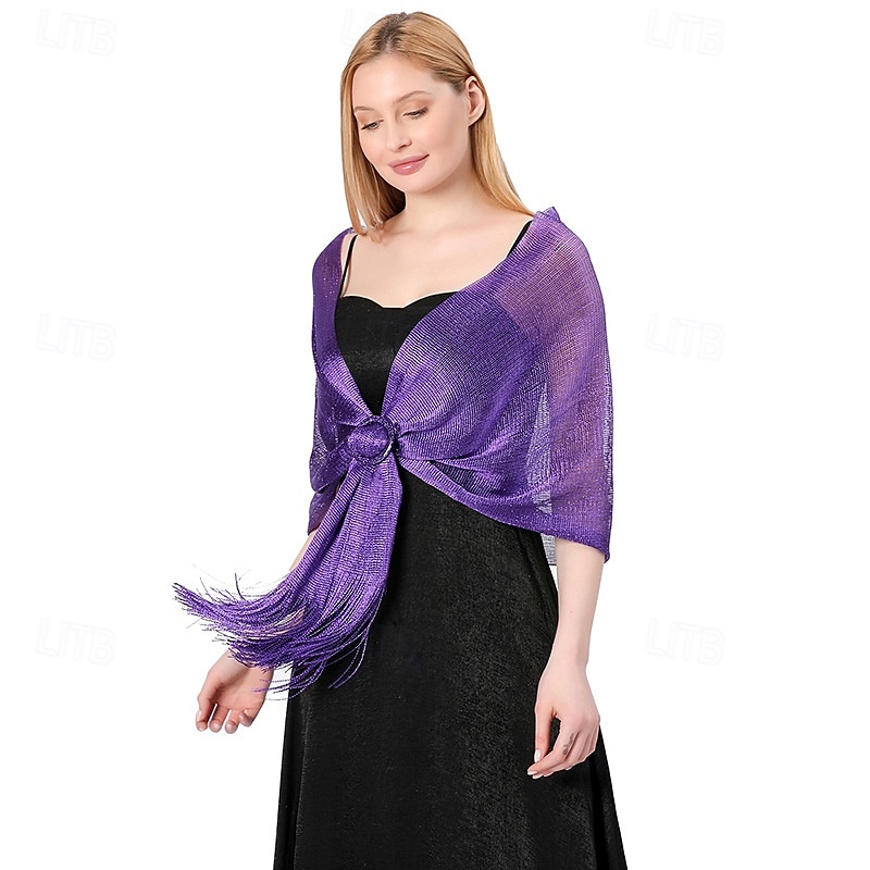châle en soie or et argent avec boucle, groupe de mariée et demoiselle d'honneur, soirée dansante, robe de mariée, robe de soirée, châle pour femme de 2025 ? $22.99 –P26